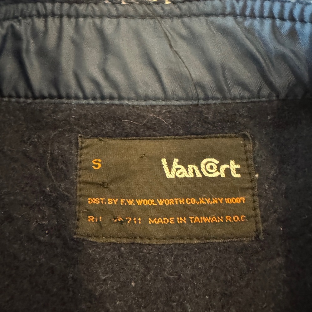VanCort Blue and White flannel Shirt Jacket Shacket vintage small - Picture 6 of 10